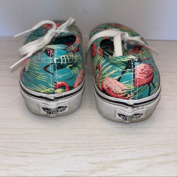 Vans Flamingo Tropical Sneakers Turquoise Pink Canvas Shoes Skate Women 7. - Picture 3 of 7